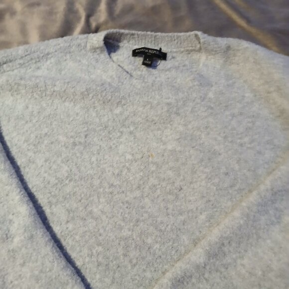 Banana Republic Factory Women's Textured Crew Neck Sweater SZ L  Gray GUC - Picture 3 of 6